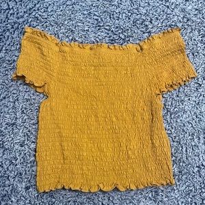 X-large off the shoulder yellow top.